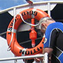 Unser schnuckeliges Tauchboot ankert vor Cook Island.