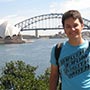 Ich vor dem Opera House und der Harbour Bridge.